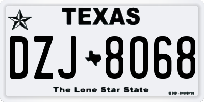 TX license plate DZJ8068