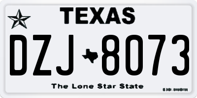 TX license plate DZJ8073