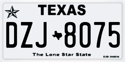 TX license plate DZJ8075