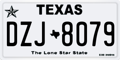 TX license plate DZJ8079
