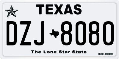 TX license plate DZJ8080