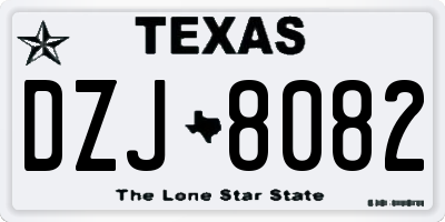 TX license plate DZJ8082