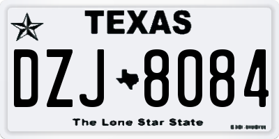 TX license plate DZJ8084