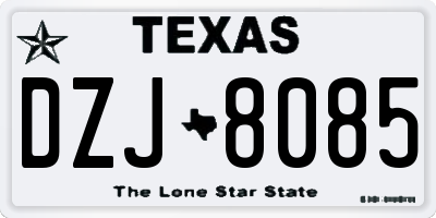 TX license plate DZJ8085