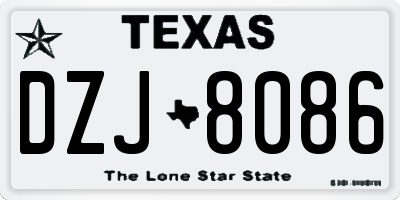 TX license plate DZJ8086