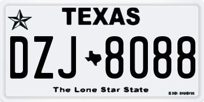 TX license plate DZJ8088