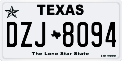 TX license plate DZJ8094