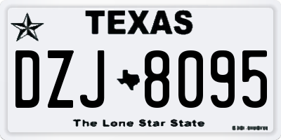TX license plate DZJ8095