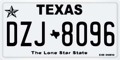 TX license plate DZJ8096