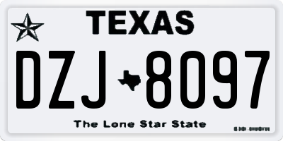 TX license plate DZJ8097