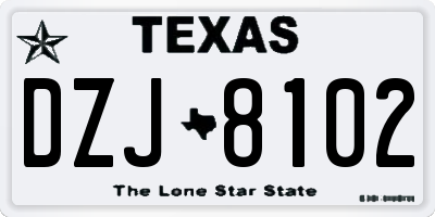 TX license plate DZJ8102