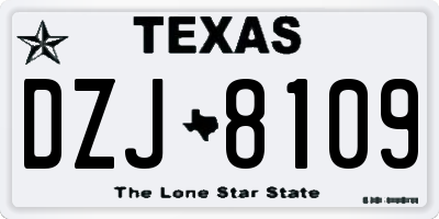 TX license plate DZJ8109
