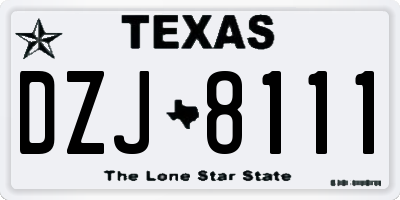 TX license plate DZJ8111