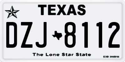 TX license plate DZJ8112