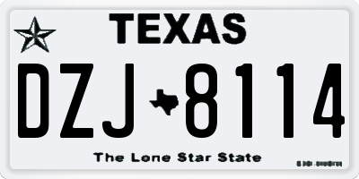 TX license plate DZJ8114