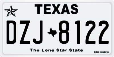 TX license plate DZJ8122
