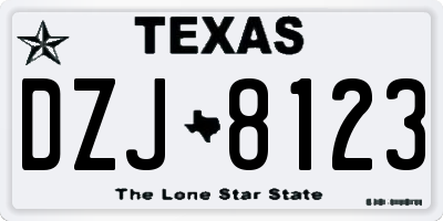 TX license plate DZJ8123