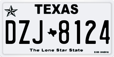 TX license plate DZJ8124