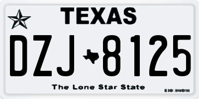TX license plate DZJ8125