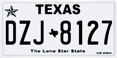 TX license plate DZJ8127