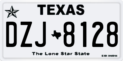 TX license plate DZJ8128