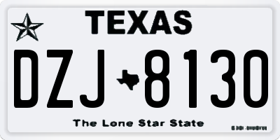 TX license plate DZJ8130
