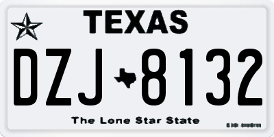TX license plate DZJ8132
