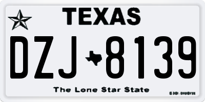 TX license plate DZJ8139