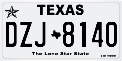 TX license plate DZJ8140