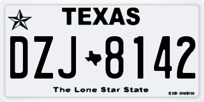 TX license plate DZJ8142