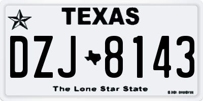TX license plate DZJ8143