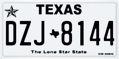TX license plate DZJ8144