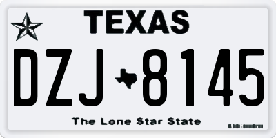 TX license plate DZJ8145