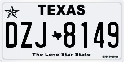 TX license plate DZJ8149
