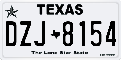 TX license plate DZJ8154