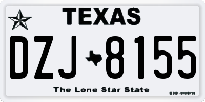 TX license plate DZJ8155