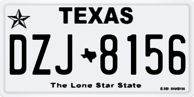 TX license plate DZJ8156
