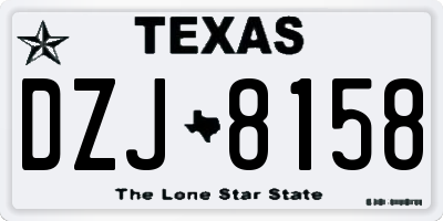 TX license plate DZJ8158