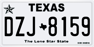 TX license plate DZJ8159