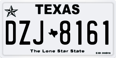 TX license plate DZJ8161