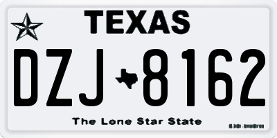 TX license plate DZJ8162