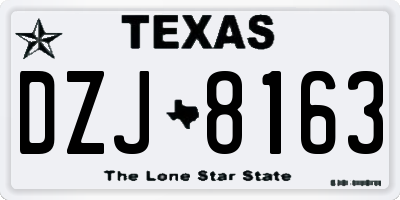 TX license plate DZJ8163