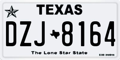 TX license plate DZJ8164
