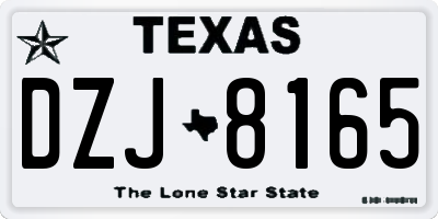TX license plate DZJ8165