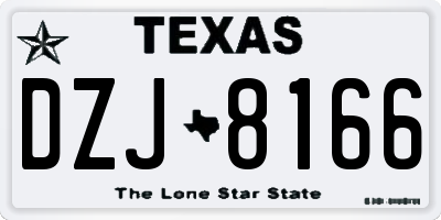 TX license plate DZJ8166