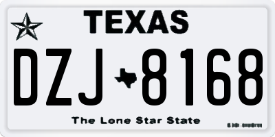 TX license plate DZJ8168