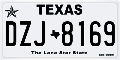 TX license plate DZJ8169