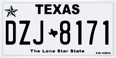 TX license plate DZJ8171