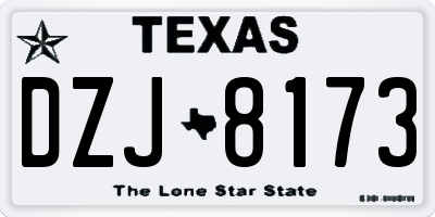 TX license plate DZJ8173