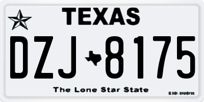 TX license plate DZJ8175